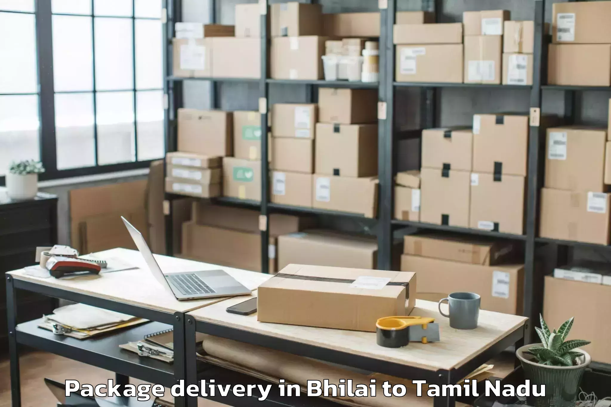 Top Bhilai to Valangaiman Package Delivery Available